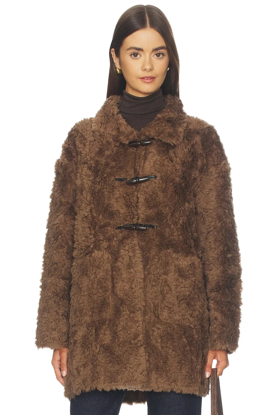 Cubic London High Collar Furry Wool Coat
