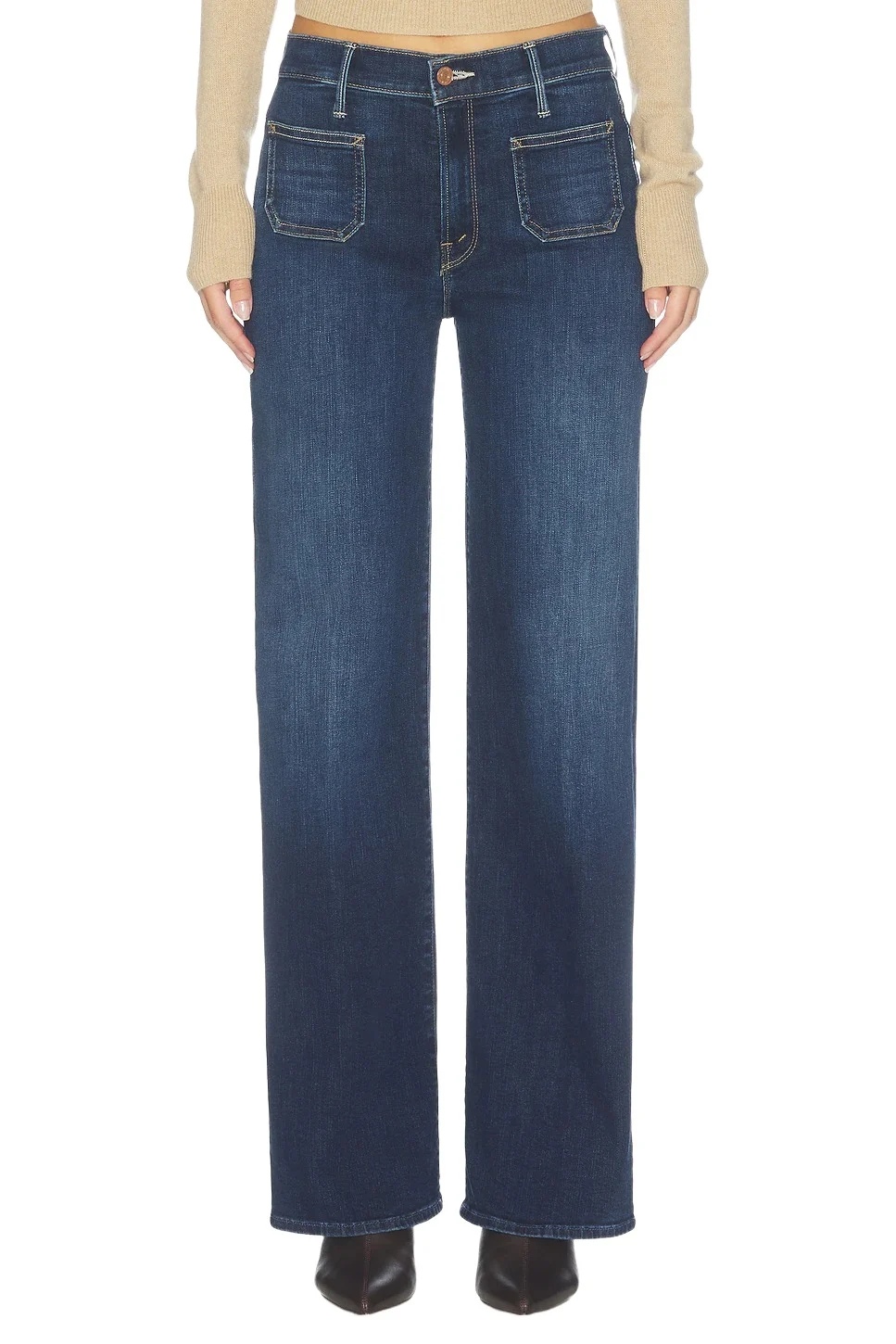 The Patch Pocket Mid Rise Maven Sneak Jeans