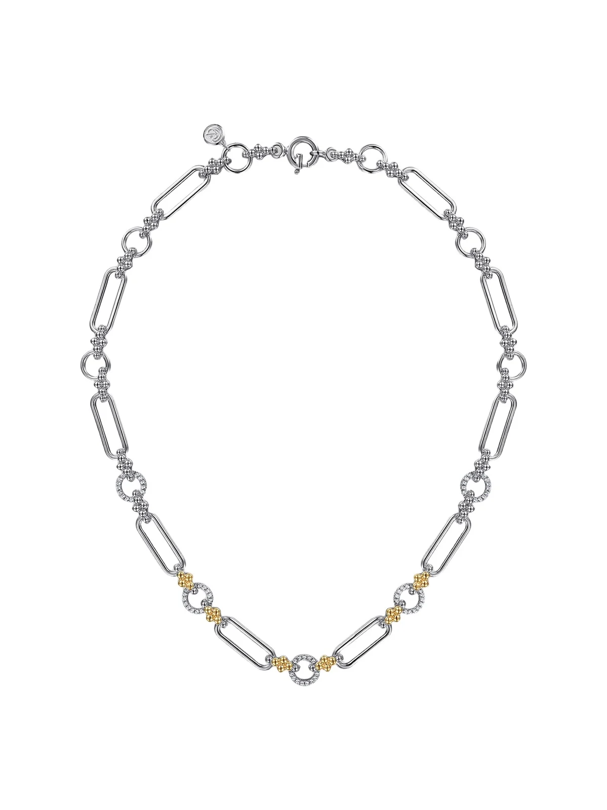 Women's Bujukan Sterling Silver, 14K Yellow Gold & White Sapphire Mixed-Link Chain Necklace