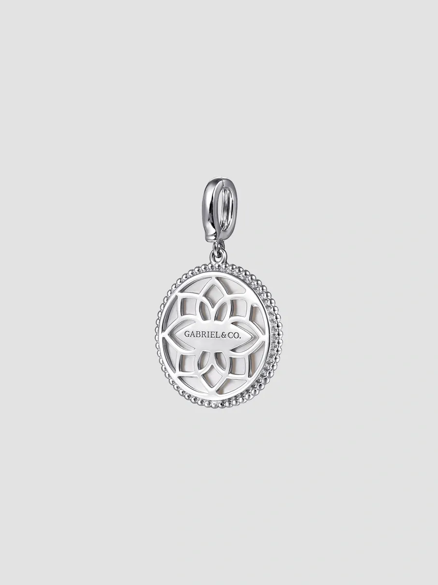 Gabriel & Co Women's Bujukan Sterling Silver, Mother-Of-Pearl & Sapphire Compass Pendant | Thumbnail 3 Gabriel & Co Women's Bujukan Sterling Silver, Mother-Of-Pearl & Sapphire Compass Pendant | Thumbnail 3