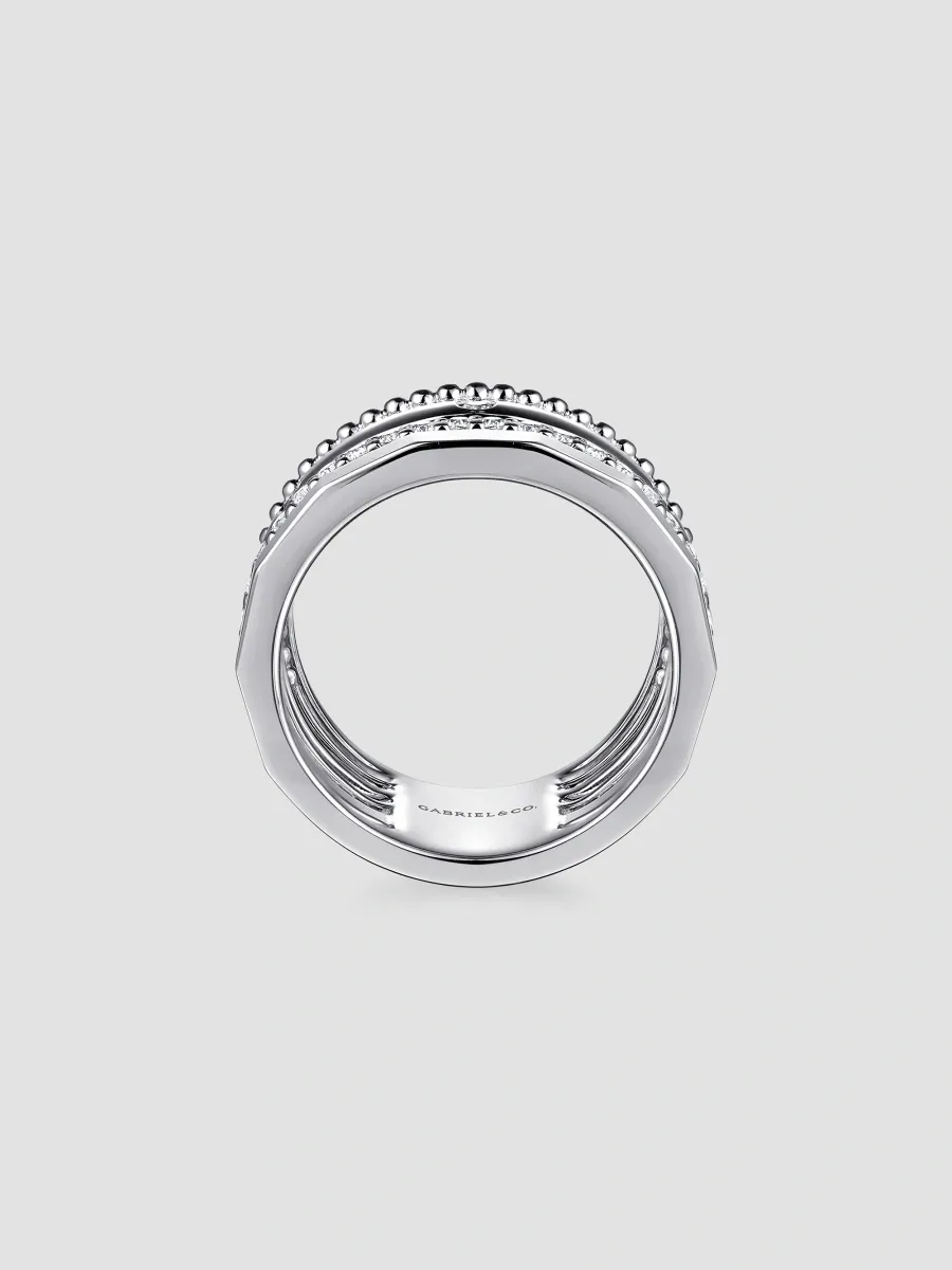 Gabriel & Co Women's Bujukan Sterling Silver & White Sapphire Multi-Band Ring | Thumbnail 4 Gabriel & Co Women's Bujukan Sterling Silver & White Sapphire Multi-Band Ring | Thumbnail 4