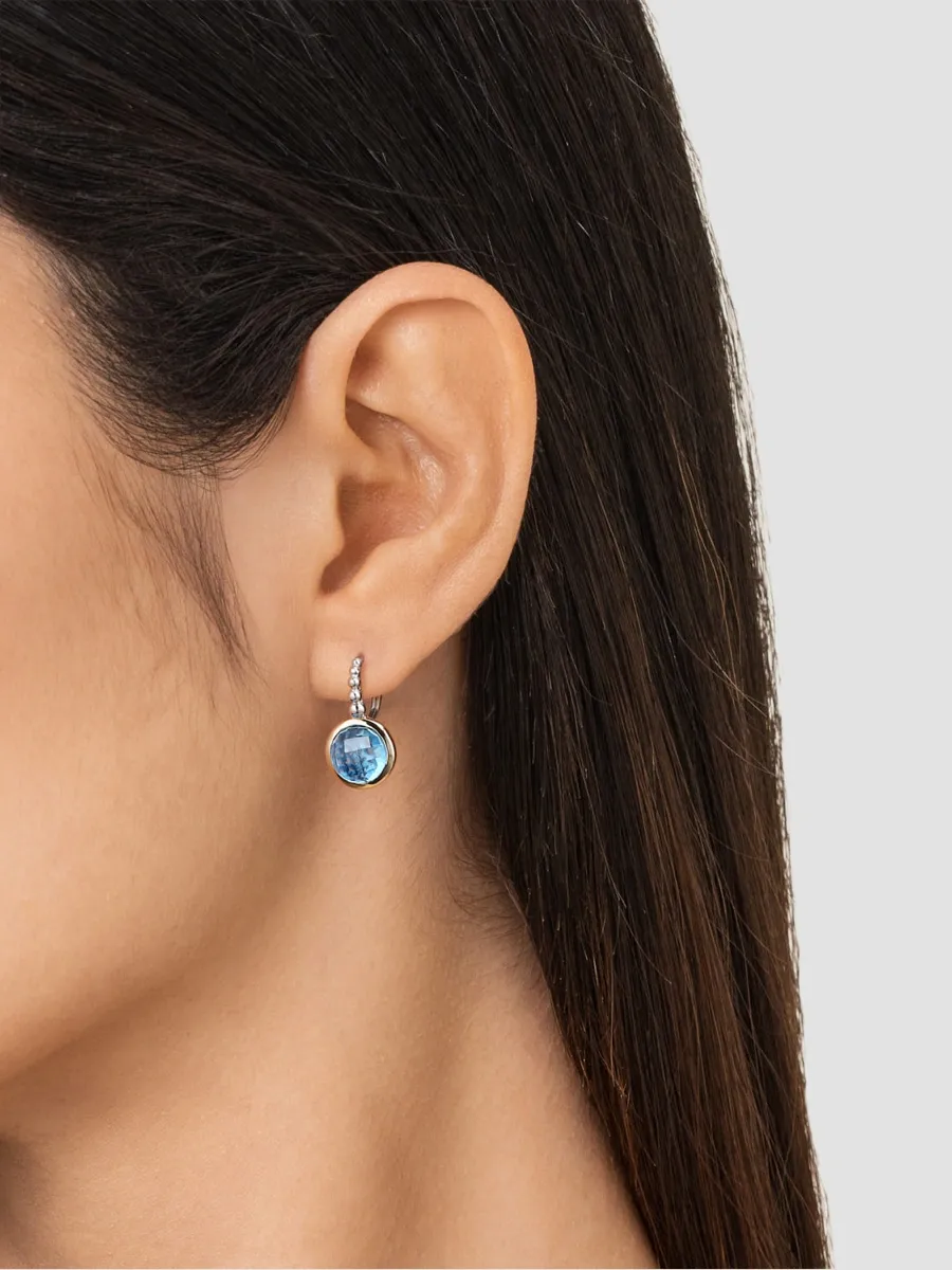 Gabriel & Co Women's Bujukan Sterling Silver, 14K Yellow Gold & Swiss Blue Topaz Drop Earrings | Thumbnail 2