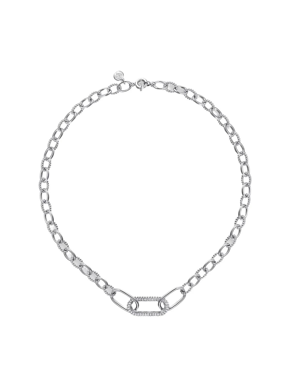 Women's Bujukan Sterling Silver & White Sapphire Oval-Link Chain Necklace