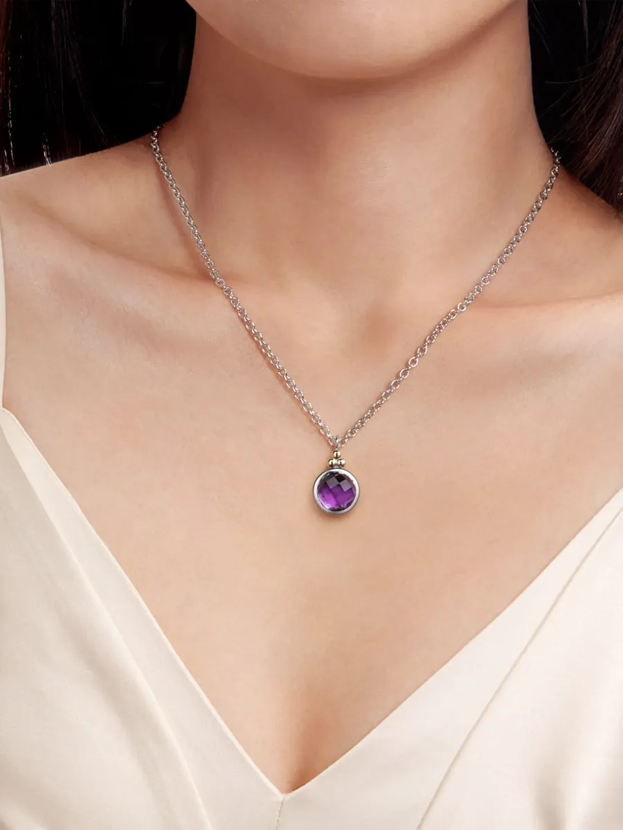 Gabriel & Co Women's Bujukan Sterling Silver, 14K Yellow Gold & Amethyst Pendant Necklace | Thumbnail 2 Gabriel & Co Women's Bujukan Sterling Silver, 14K Yellow Gold & Amethyst Pendant Necklace | Thumbnail 2