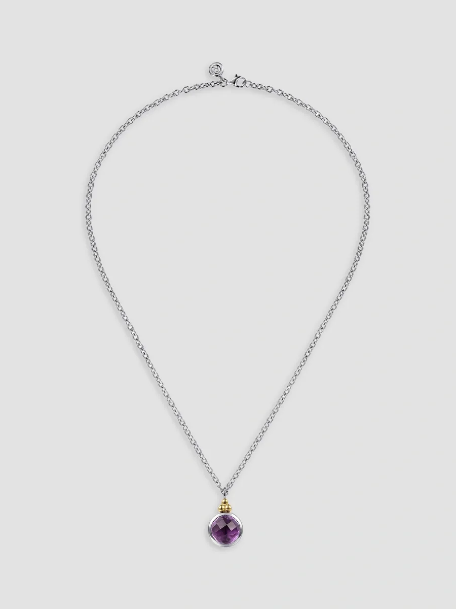 Gabriel & Co Women's Bujukan Sterling Silver, 14K Yellow Gold & Amethyst Pendant Necklace | Thumbnail 5 Gabriel & Co Women's Bujukan Sterling Silver, 14K Yellow Gold & Amethyst Pendant Necklace | Thumbnail 5