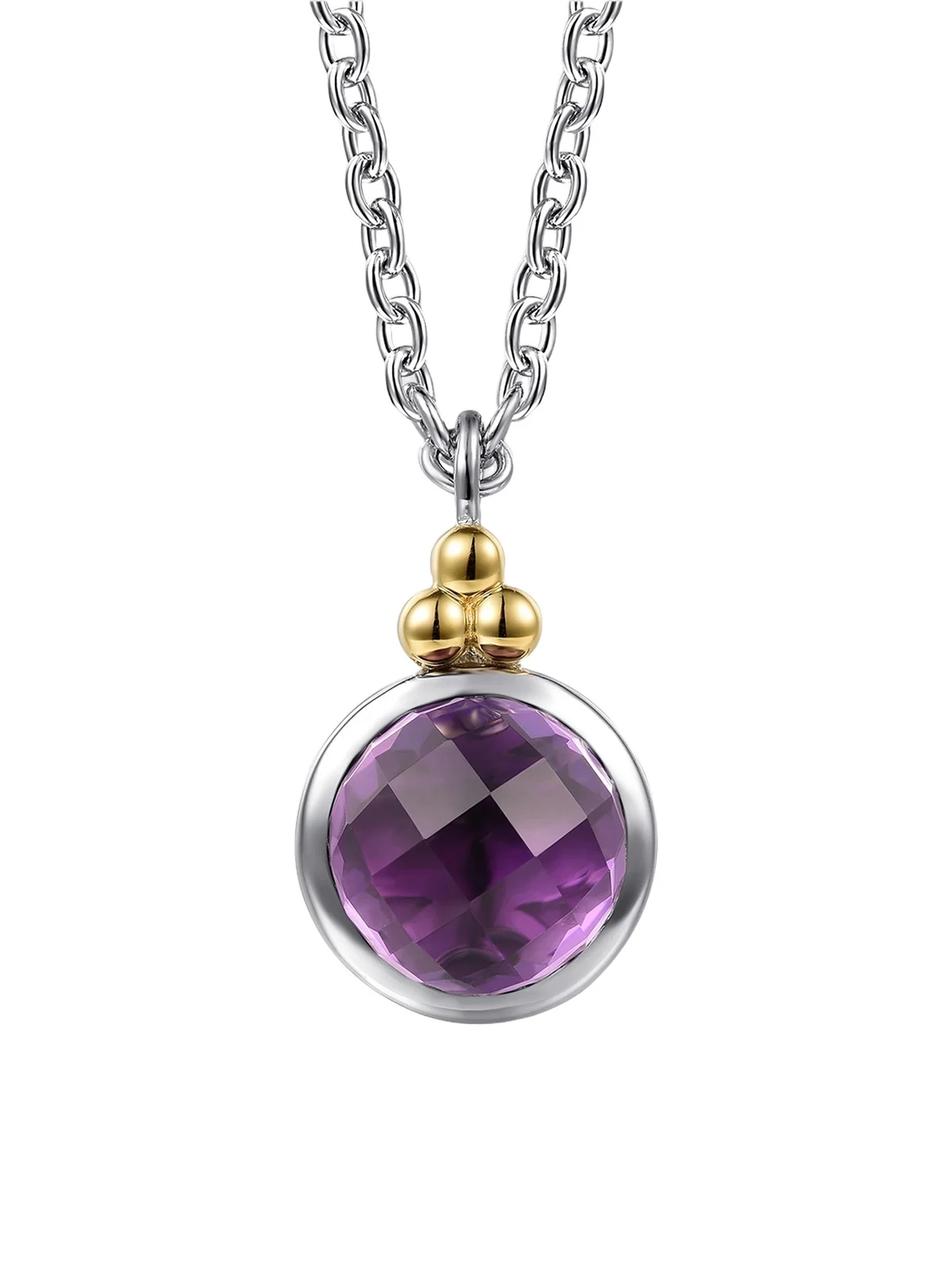 Women's Bujukan Sterling Silver, 14K Yellow Gold & Amethyst Pendant Necklace Women's Bujukan Sterling Silver, 14K Yellow Gold & Amethyst Pendant Necklace