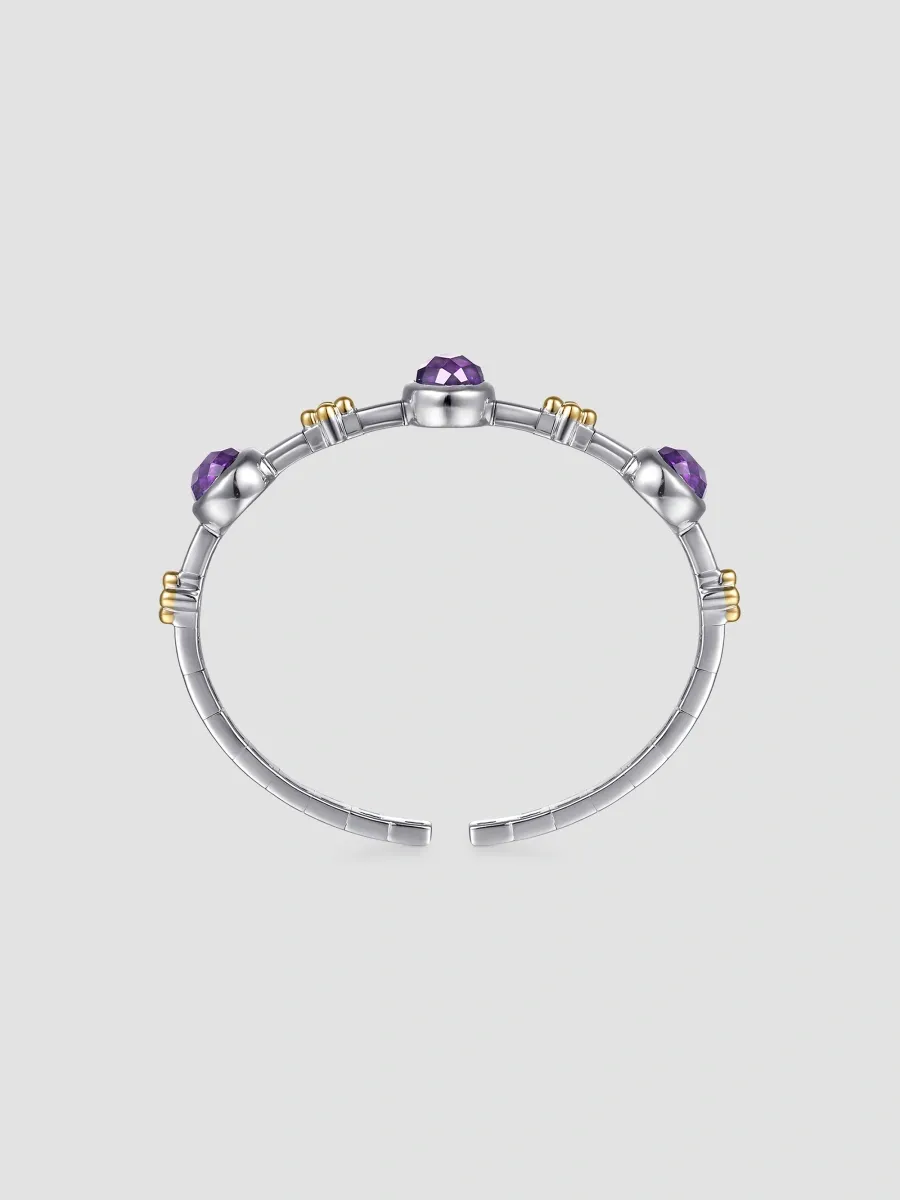 Gabriel & Co Women's Bujukan Sterling Silver, 14K Yellow Gold & Amethyst Cuff/6" - Two Tone | Thumbnail 4 Gabriel & Co Women's Bujukan Sterling Silver, 14K Yellow Gold & Amethyst Cuff/6" - Two Tone | Thumbnail 4