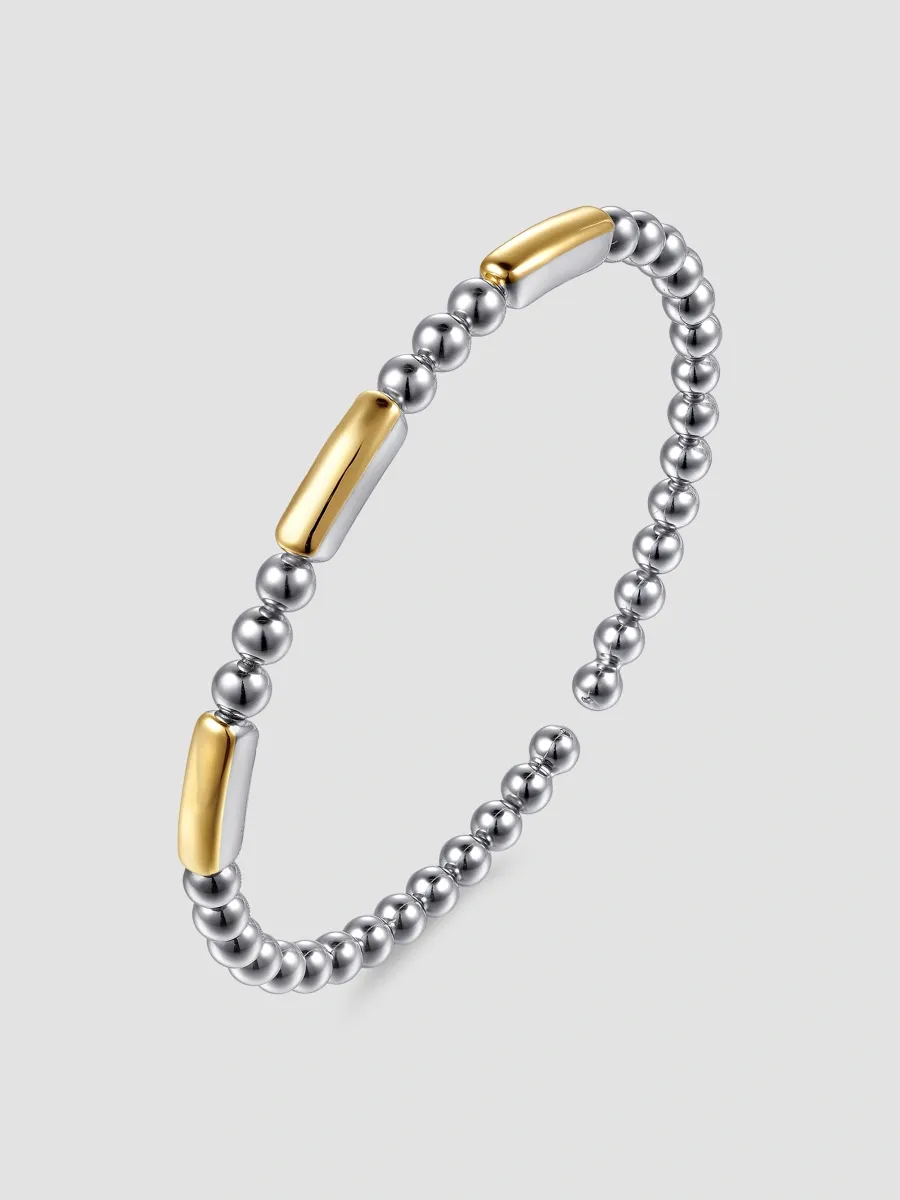 Gabriel & Co Women's Bujukan Sterling Silver & 14K Yellow Gold Beaded Cuff | Thumbnail 3 Gabriel & Co Women's Bujukan Sterling Silver & 14K Yellow Gold Beaded Cuff | Thumbnail 3