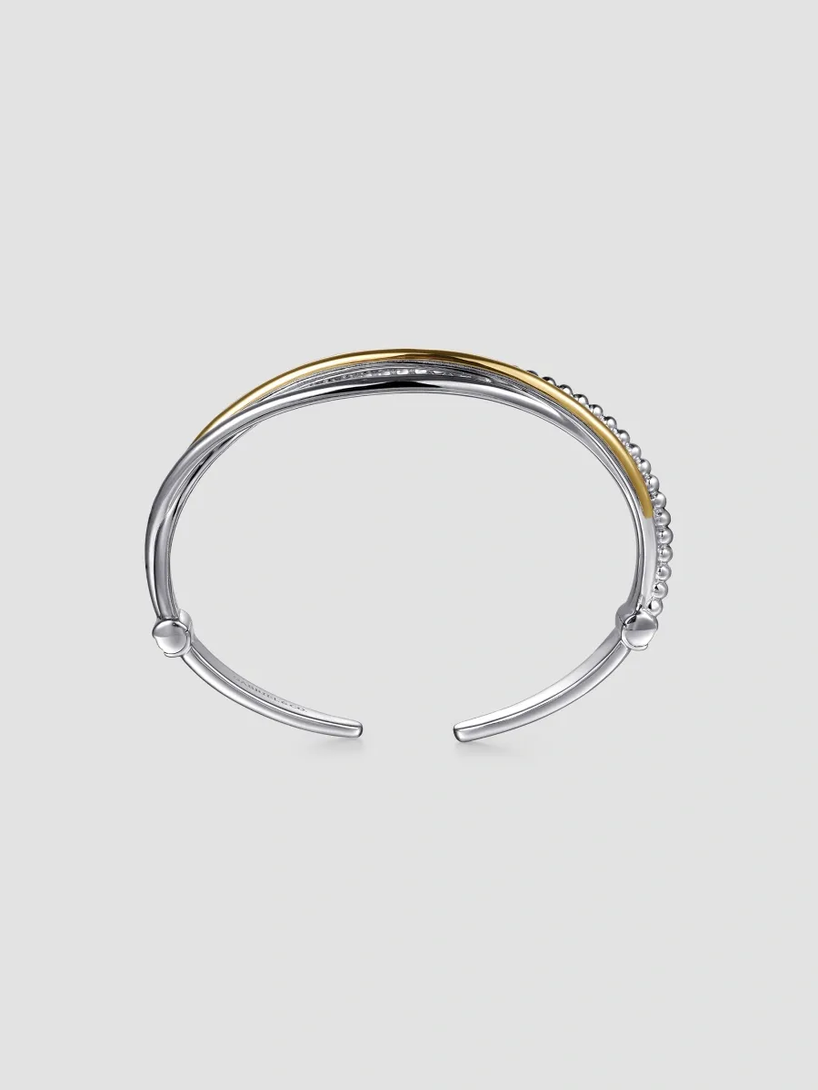 Gabriel & Co Women's Bujukan Sterling Silver & 14K Yellow Gold Triple-Band Cuff/6" | Thumbnail 4 Gabriel & Co Women's Bujukan Sterling Silver & 14K Yellow Gold Triple-Band Cuff/6" | Thumbnail 4