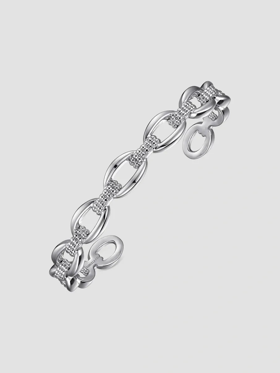 Gabriel & Co Women's Bujukan Sterling Silver Oval Link Cuff Bracelet | Thumbnail 3 Gabriel & Co Women's Bujukan Sterling Silver Oval Link Cuff Bracelet | Thumbnail 3