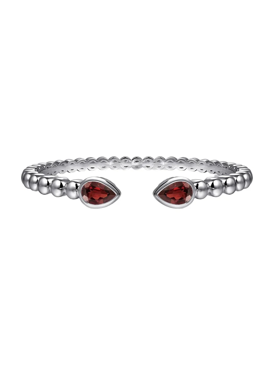 Gabriel & Co Women's Bujukan Sterling Silver & Garnet Beaded Cuff/6"