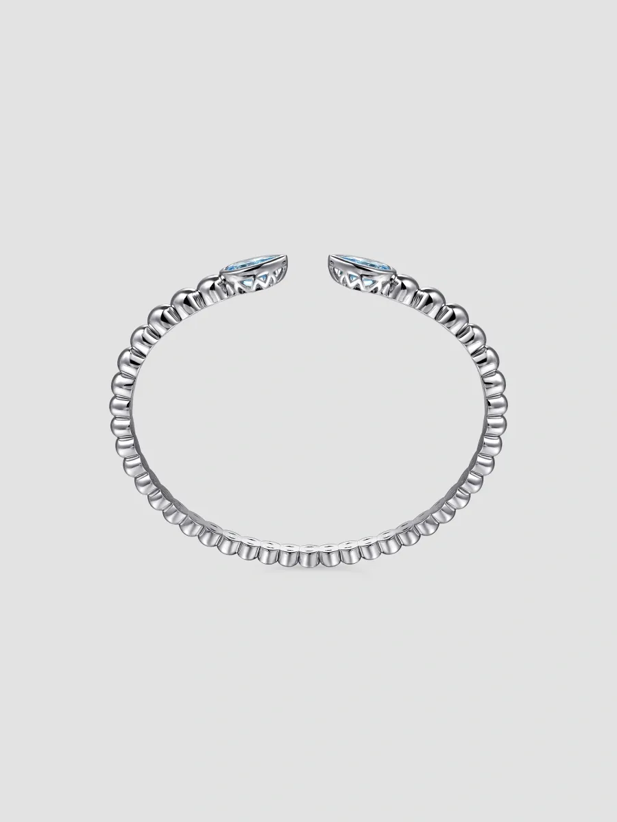 Gabriel & Co Women's Bujukan Sterling Silver & Swiss Blue Topaz Cuff/6" | Thumbnail 5