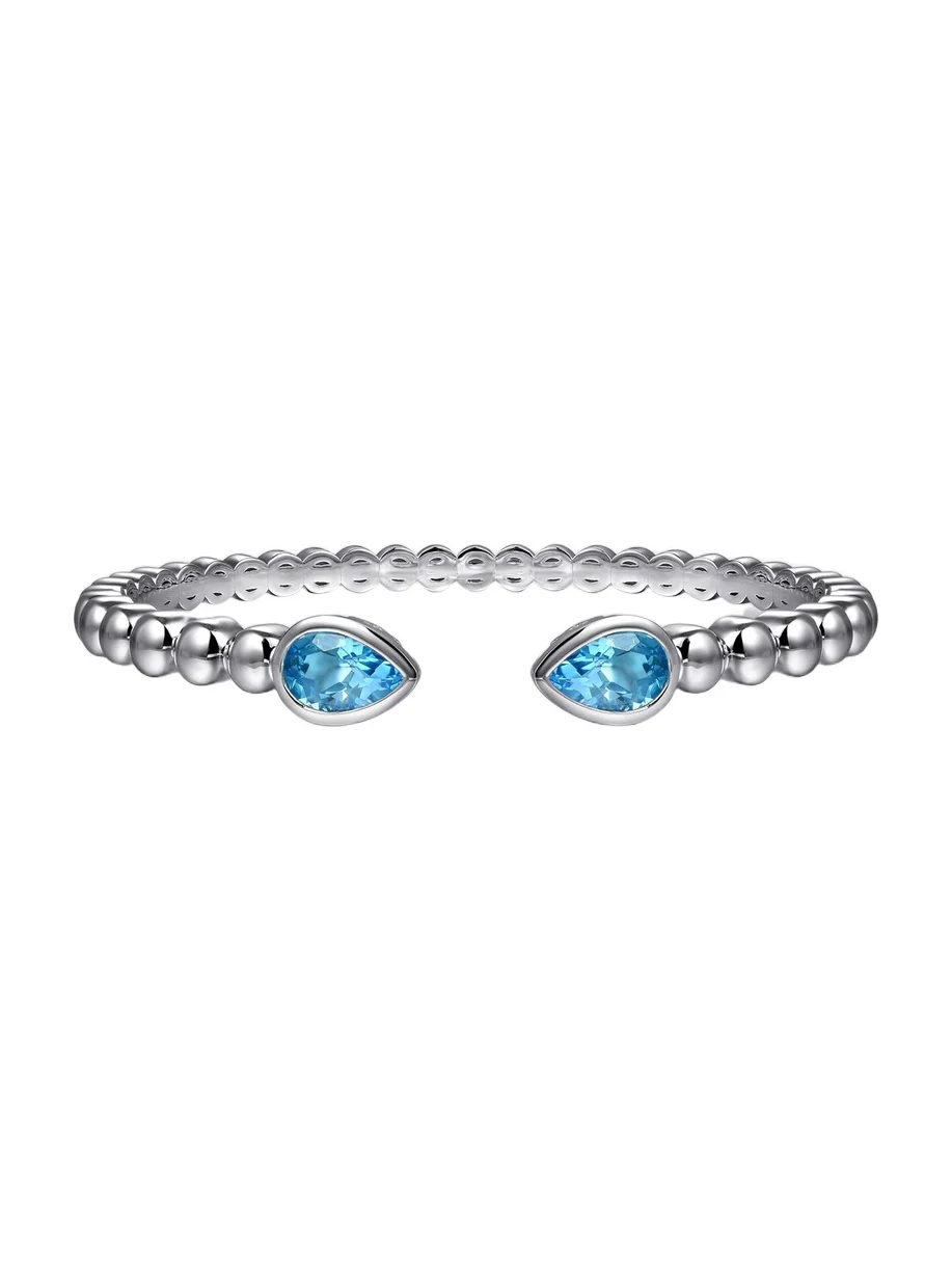 Gabriel & Co Women's Bujukan Sterling Silver & Swiss Blue Topaz Cuff/6"