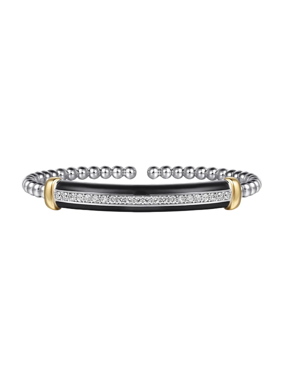 Women's Bujukan Sterling Silver, 14K Yellow Gold & Mixed-Media Beaded Cuff Women's Bujukan Sterling Silver, 14K Yellow Gold & Mixed-Media Beaded Cuff
