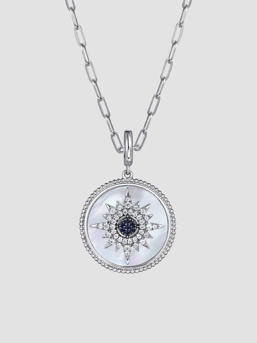 Gabriel & Co Women's Bujukan Sterling Silver, Mother-Of-Pearl & Sapphire Starburst Pendant | Thumbnail 5 Gabriel & Co Women's Bujukan Sterling Silver, Mother-Of-Pearl & Sapphire Starburst Pendant | Thumbnail 5
