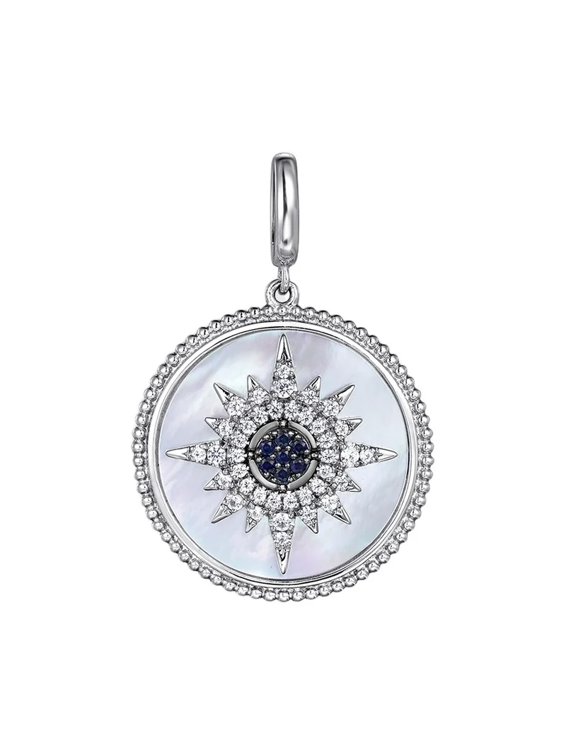 Gabriel & Co Women's Bujukan Sterling Silver, Mother-Of-Pearl & Sapphire Starburst Pendant