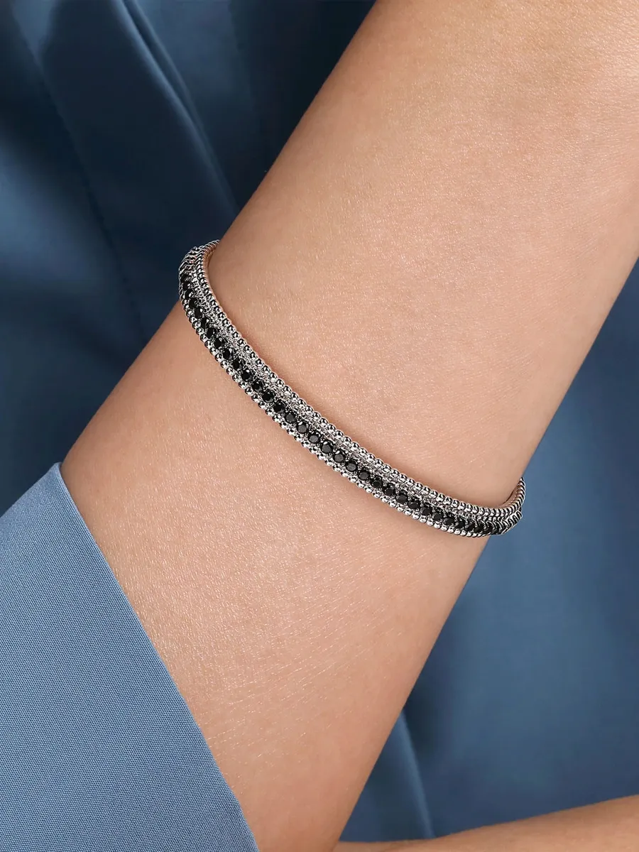 Gabriel & Co Women's Bujukan Sterling Silver & Black Spinel Cuff Bracelet | Thumbnail 2 Gabriel & Co Women's Bujukan Sterling Silver & Black Spinel Cuff Bracelet | Thumbnail 2