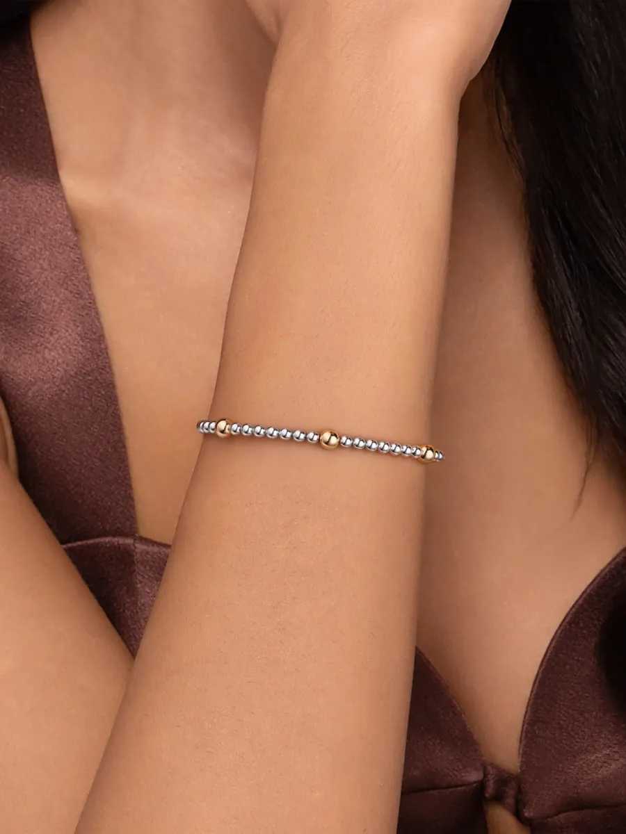 Gabriel & Co Women's Bujukan 14K Yellow Gold & Sterling Silver Beaded Bangle Bracelet | Thumbnail 2 Gabriel & Co Women's Bujukan 14K Yellow Gold & Sterling Silver Beaded Bangle Bracelet | Thumbnail 2