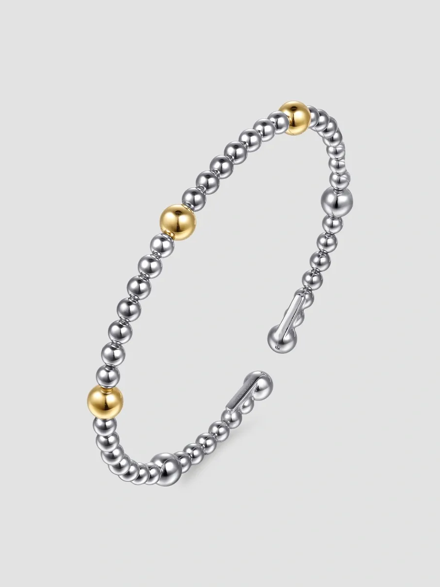 Gabriel & Co Women's Bujukan 14K Yellow Gold & Sterling Silver Beaded Bangle Bracelet | Thumbnail 3 Gabriel & Co Women's Bujukan 14K Yellow Gold & Sterling Silver Beaded Bangle Bracelet | Thumbnail 3