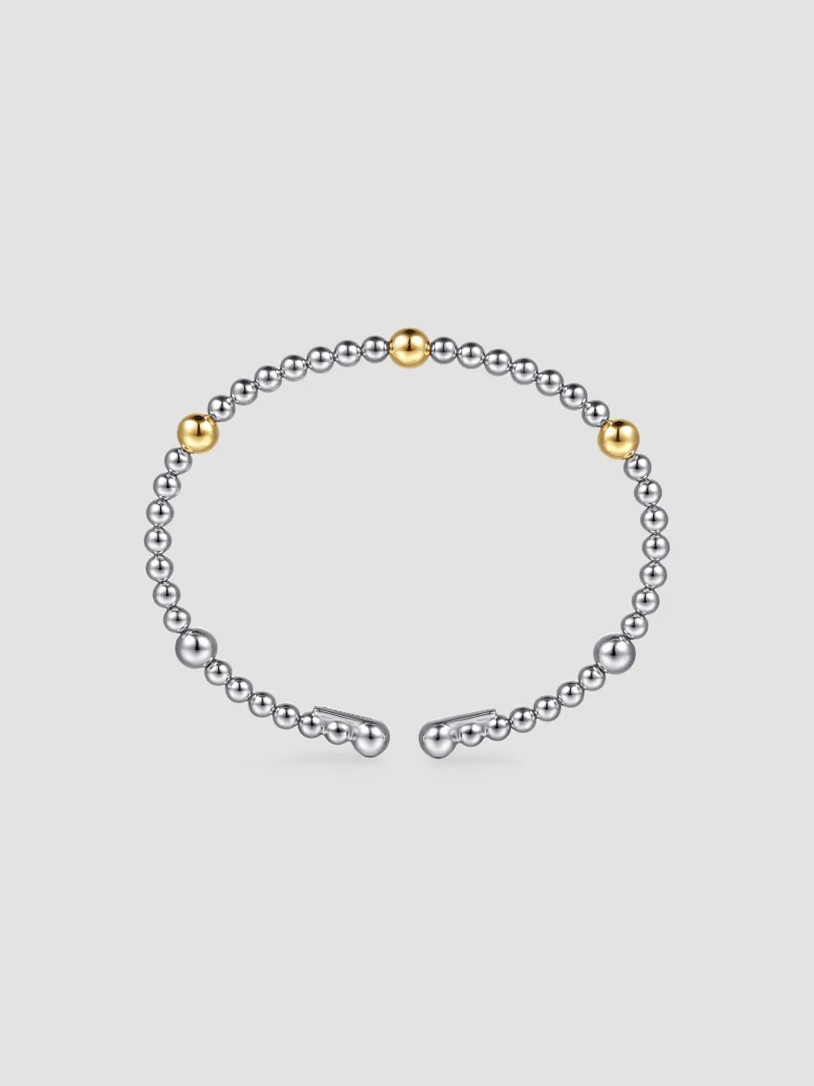 Gabriel & Co Women's Bujukan 14K Yellow Gold & Sterling Silver Beaded Bangle Bracelet | Thumbnail 4 Gabriel & Co Women's Bujukan 14K Yellow Gold & Sterling Silver Beaded Bangle Bracelet | Thumbnail 4