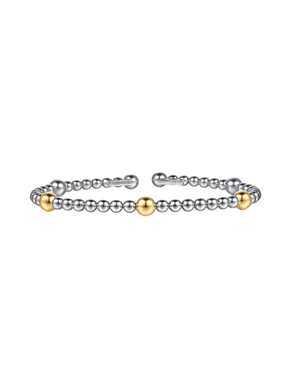 Women's Bujukan 14K Yellow Gold & Sterling Silver Beaded Bangle Bracelet Women's Bujukan 14K Yellow Gold & Sterling Silver Beaded Bangle Bracelet