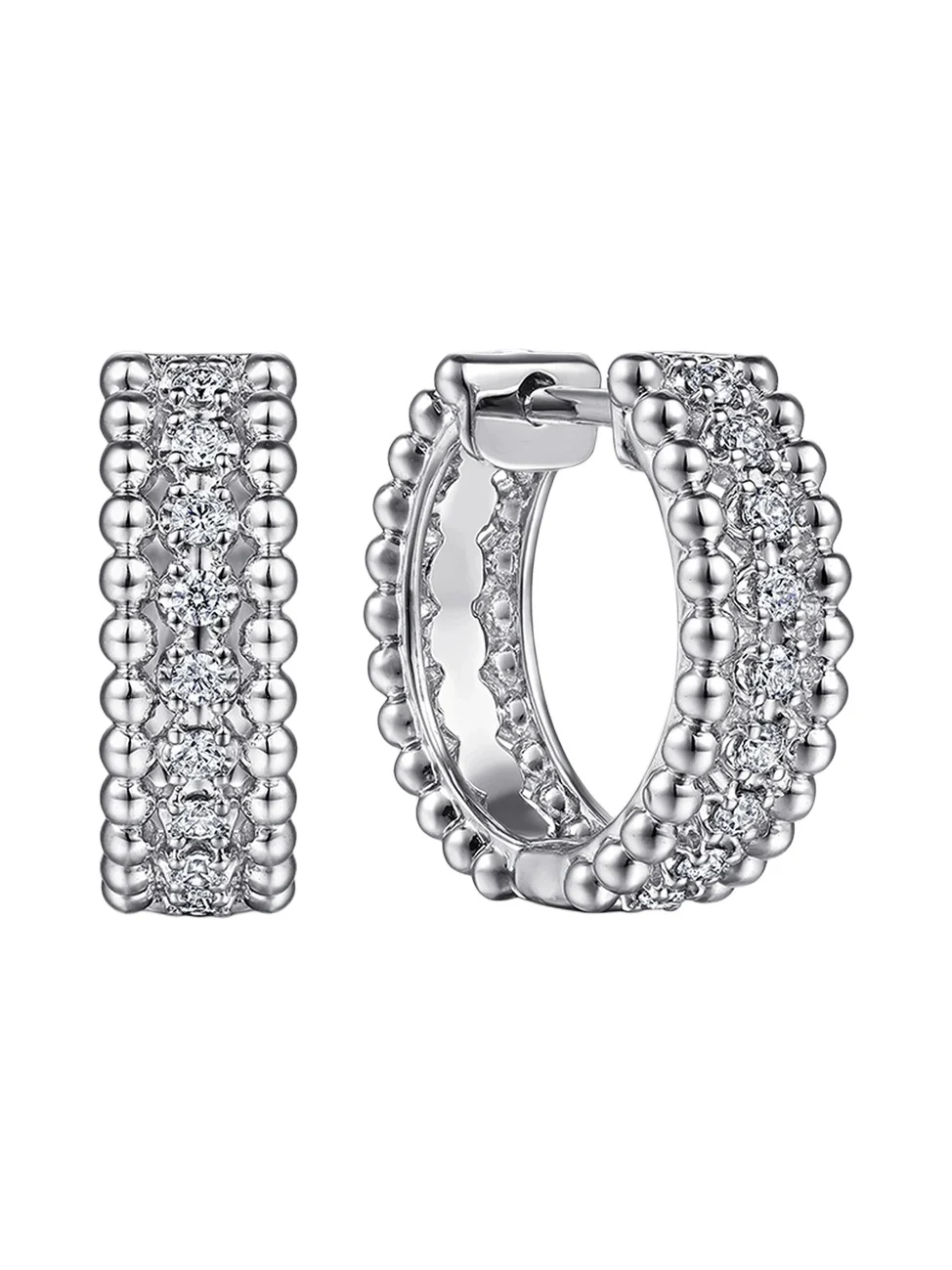 Women's Bujukan Sterling Silver & White Sapphire Huggie Earrings