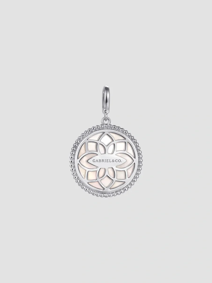 Gabriel & Co Women's Bujukan Sterling Silver, White Sapphire and Mother-of-Pearl Medallion Pendant | Thumbnail 3 Gabriel & Co Women's Bujukan Sterling Silver, White Sapphire and Mother-of-Pearl Medallion Pendant | Thumbnail 3