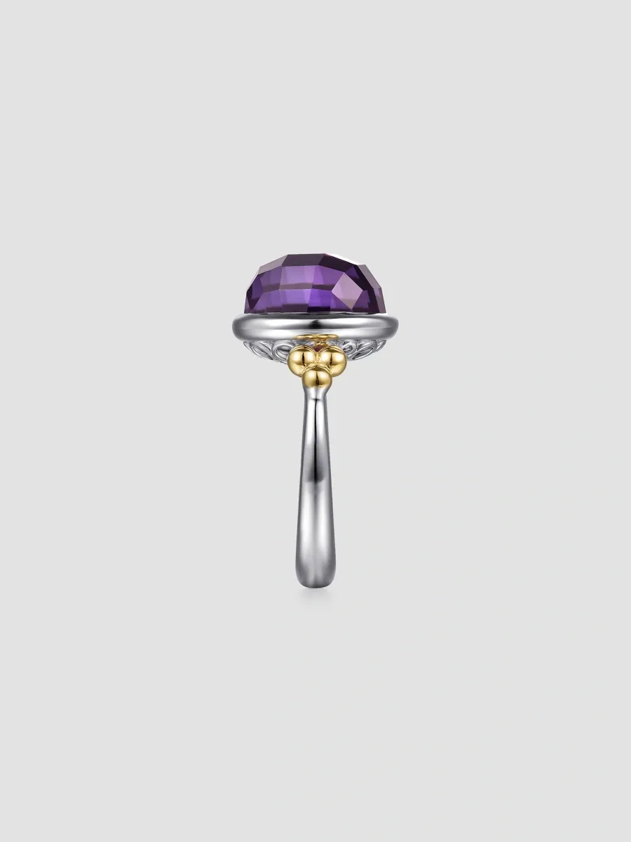 Gabriel & Co Women's Bujukan Sterling Silver, 14K Yellow Gold & Amethyst Cocktail Ring | Thumbnail 5 Gabriel & Co Women's Bujukan Sterling Silver, 14K Yellow Gold & Amethyst Cocktail Ring | Thumbnail 5