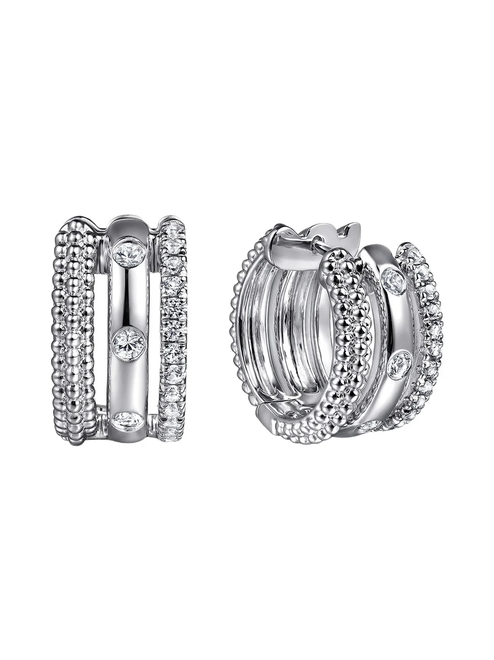 Women's Bujukan Sterling Silver & White Sapphire Huggie Earrings