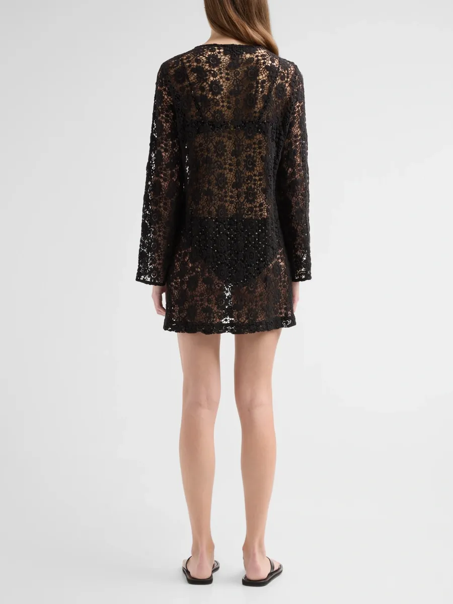 Nili Lotan Women's Cora Laced Cotton Mini Dress | Thumbnail 3 Nili Lotan Women's Cora Laced Cotton Mini Dress | Thumbnail 3