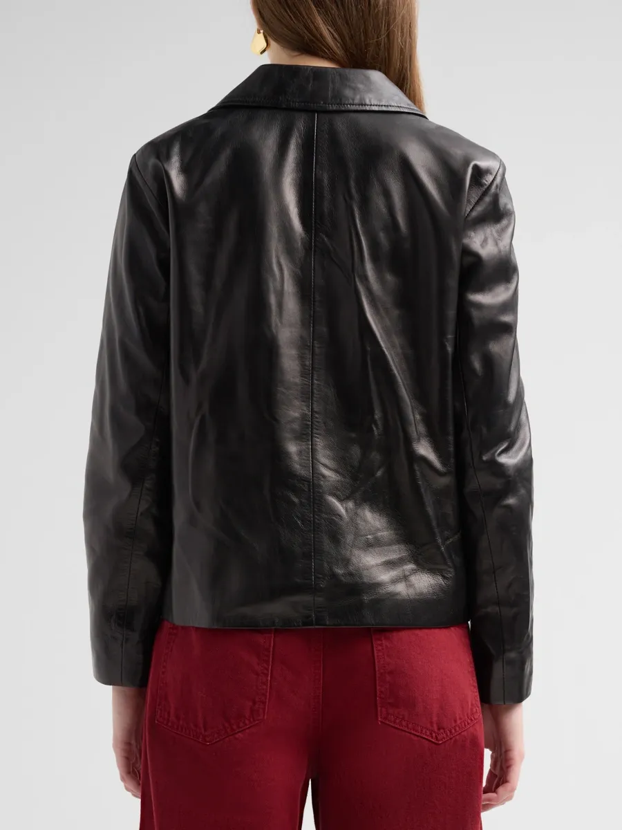Nili Lotan Women's Dorian Leather Double-Breasted Jacket | Thumbnail 3