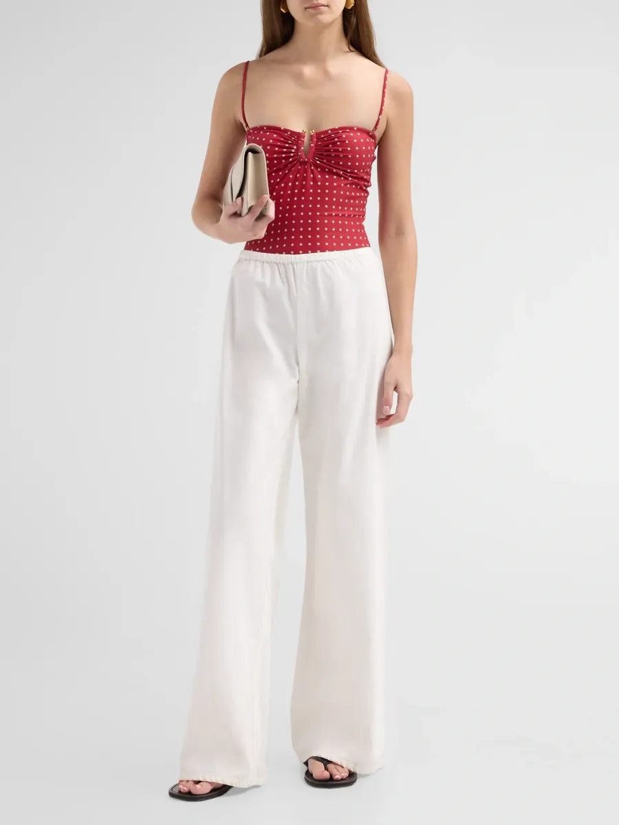 Nili Lotan Women's Marlow Stretch-Cotton Wide-Leg Pants | Thumbnail 2 Nili Lotan Women's Marlow Stretch-Cotton Wide-Leg Pants | Thumbnail 2