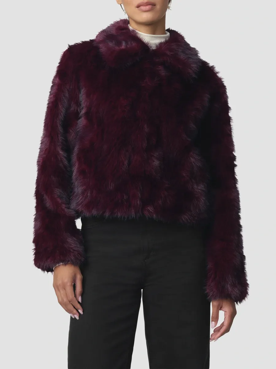 Joe's Jeans Women's The Lara Faux-Fur Crop Coat | Thumbnail 2