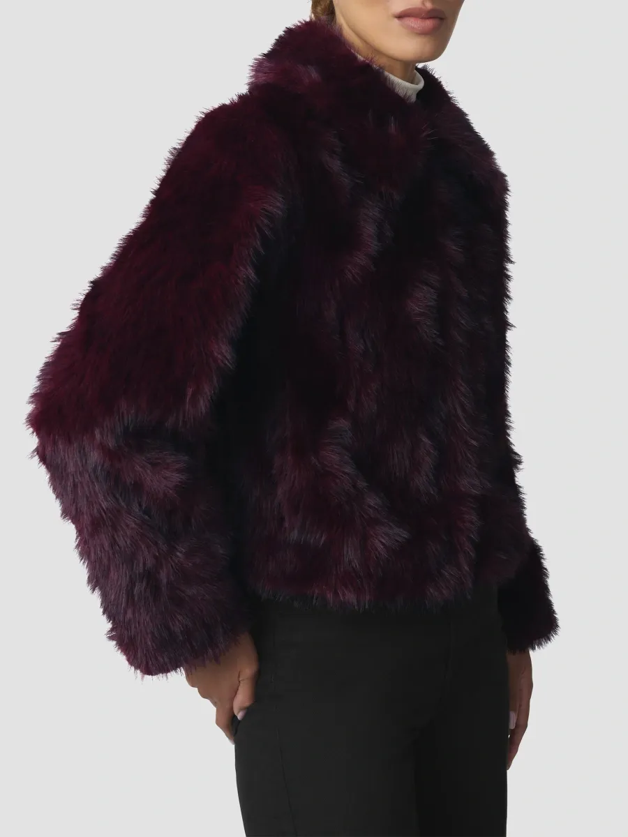 Joe's Jeans Women's The Lara Faux-Fur Crop Coat | Thumbnail 6