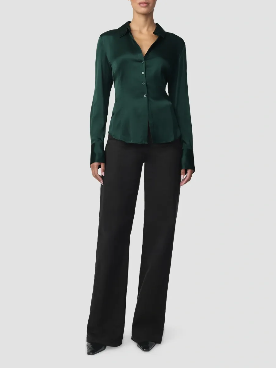 Joe's Jeans Women's The Cora Satin Slim-Fit Shirt | Thumbnail 2 Joe's Jeans Women's The Cora Satin Slim-Fit Shirt | Thumbnail 2