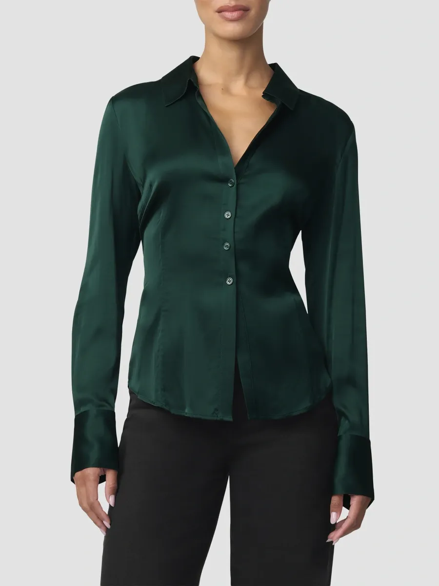 Joe's Jeans Women's The Cora Satin Slim-Fit Shirt | Thumbnail 4 Joe's Jeans Women's The Cora Satin Slim-Fit Shirt | Thumbnail 4