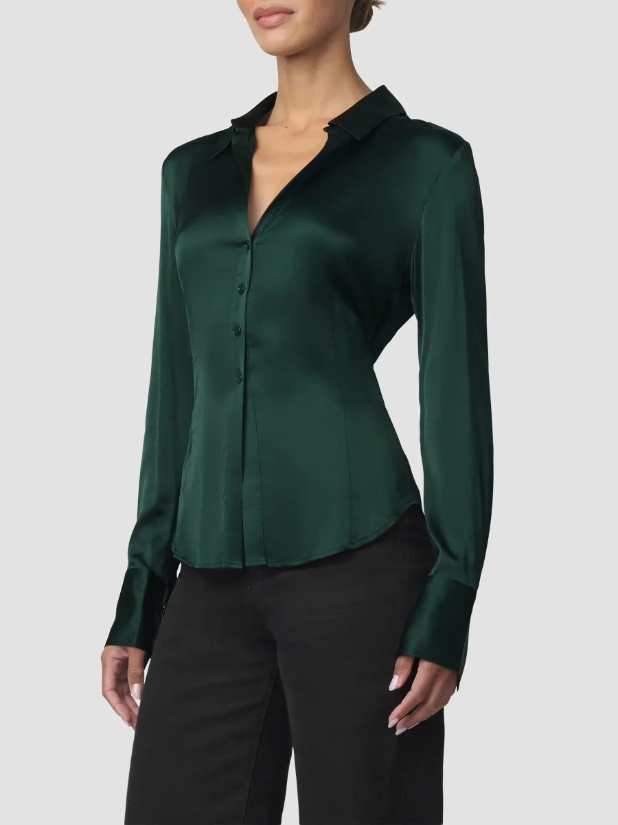 Joe's Jeans Women's The Cora Satin Slim-Fit Shirt | Thumbnail 5 Joe's Jeans Women's The Cora Satin Slim-Fit Shirt | Thumbnail 5