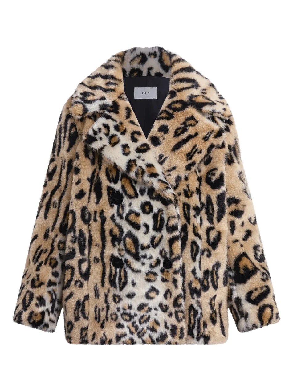 Women's The Leopard Double-Breasted Faux-Fur Coat Women's The Leopard Double-Breasted Faux-Fur Coat