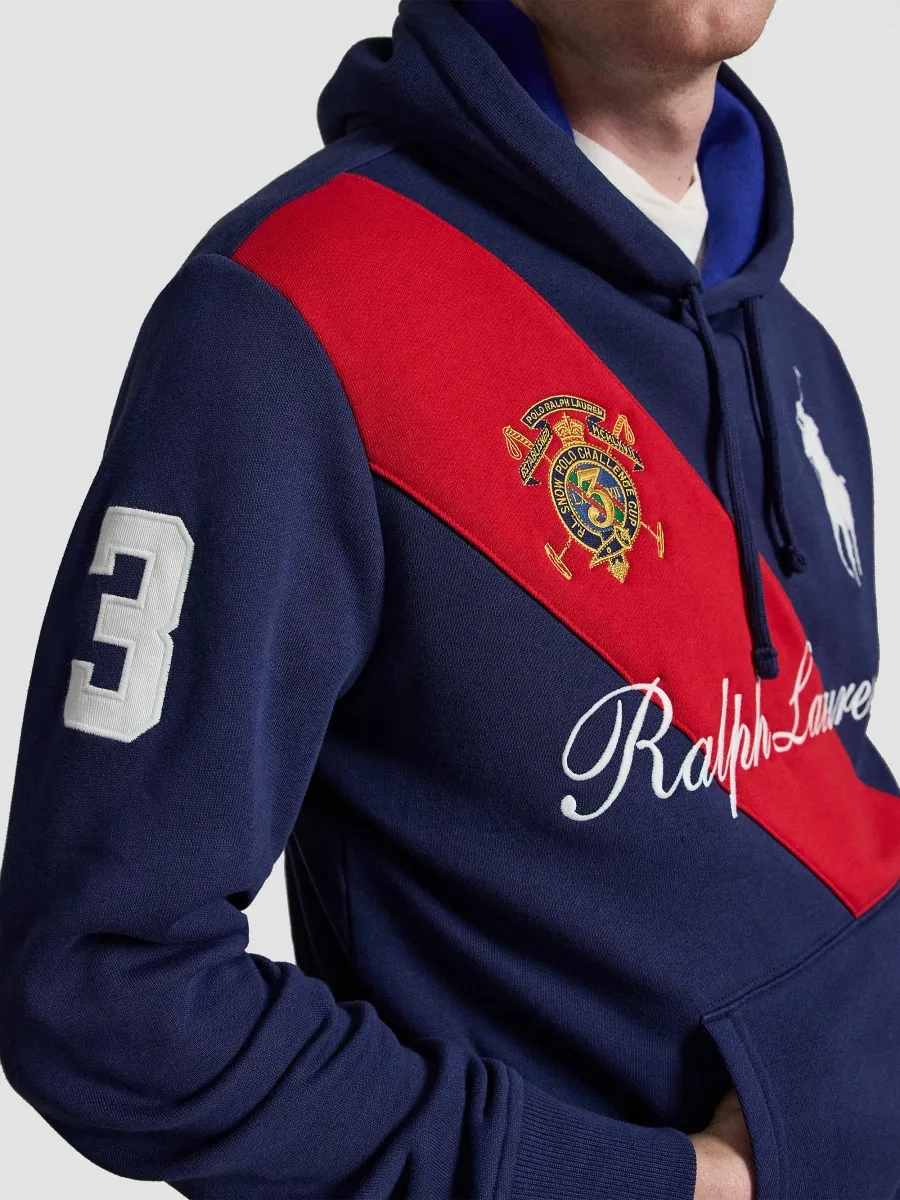 Polo Ralph Lauren Men's Striped Logo Fleece Cotton-Blend Hoodie | Thumbnail 5 Polo Ralph Lauren Men's Striped Logo Fleece Cotton-Blend Hoodie | Thumbnail 5