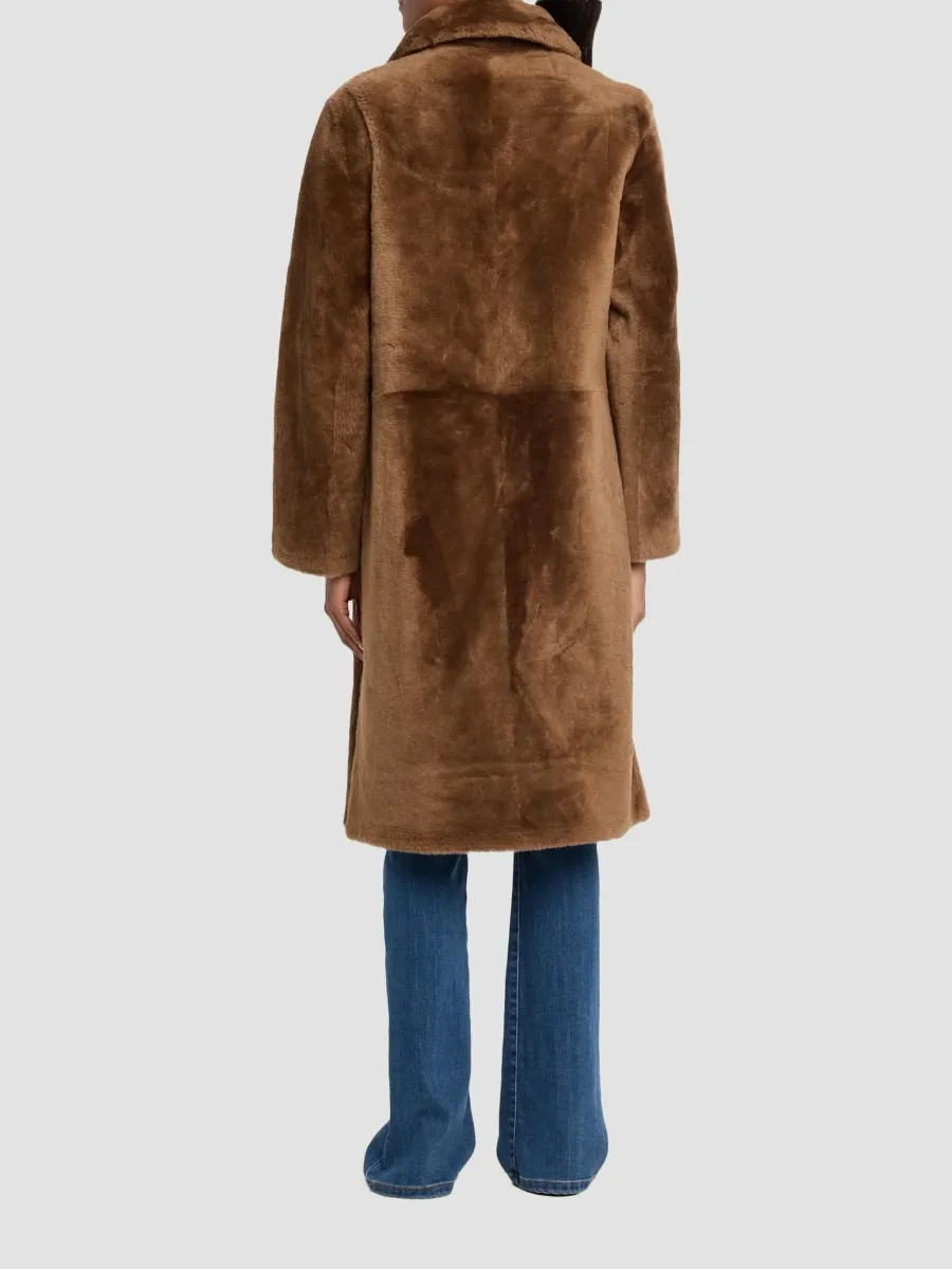 Yves Salomon Women's Shearling Reversible Coat | Thumbnail 3 Yves Salomon Women's Shearling Reversible Coat | Thumbnail 3