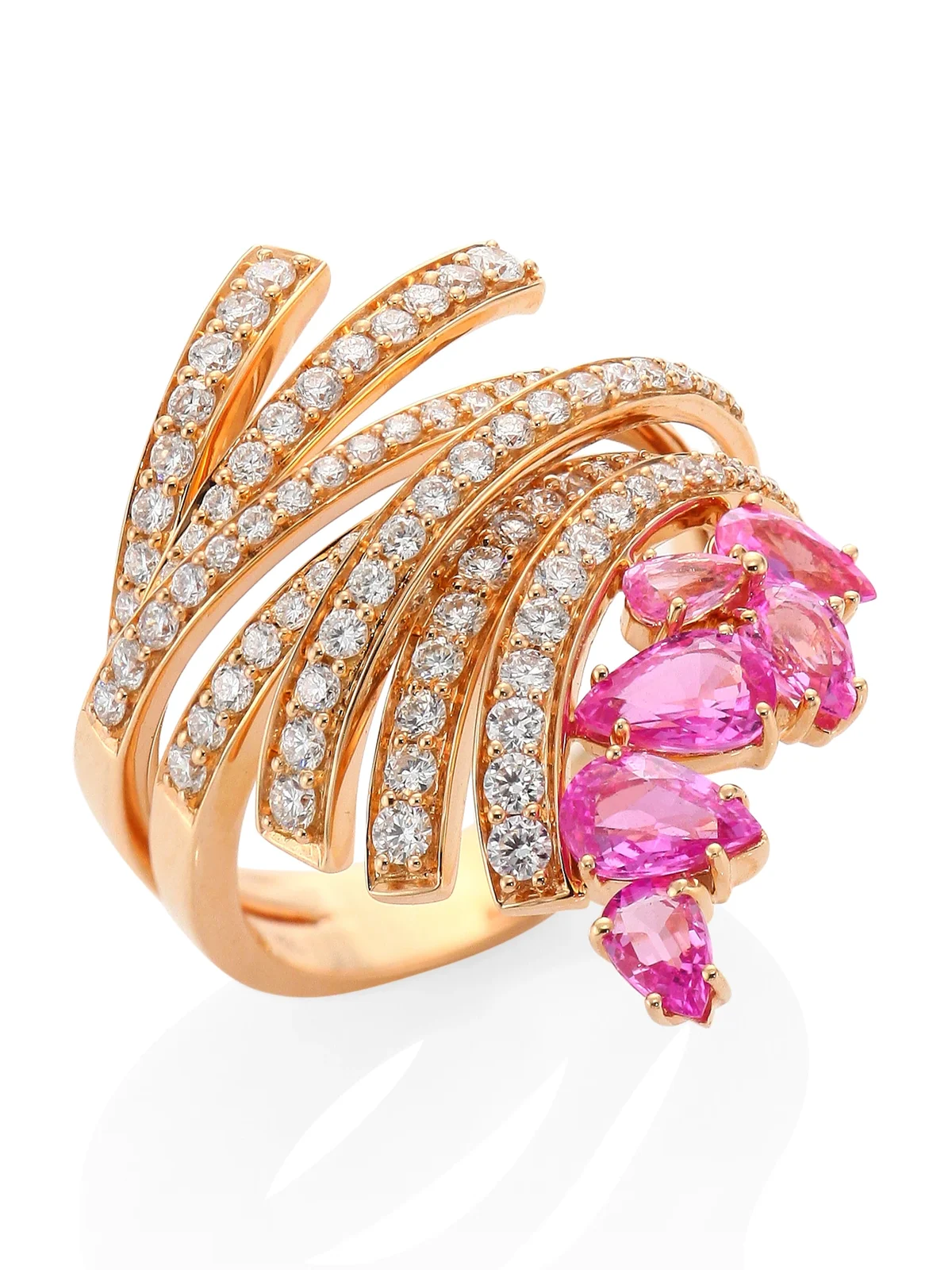 Hueb Women's Mirage 18K Rose Gold & Diamond Ring - Pink Sapphire