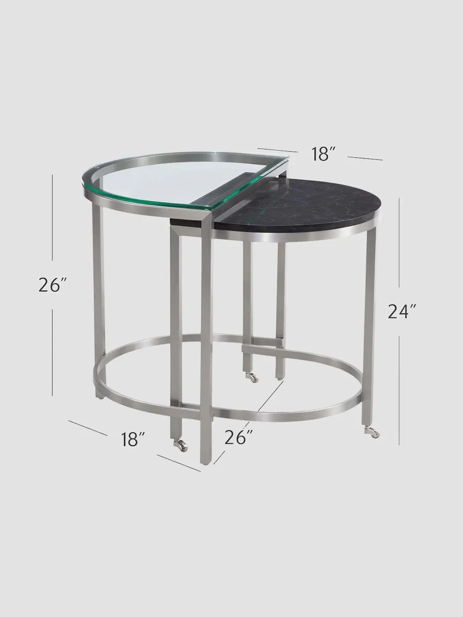 Bassett Mirror Huxley Nesting Double-Frame End Table | Thumbnail 3