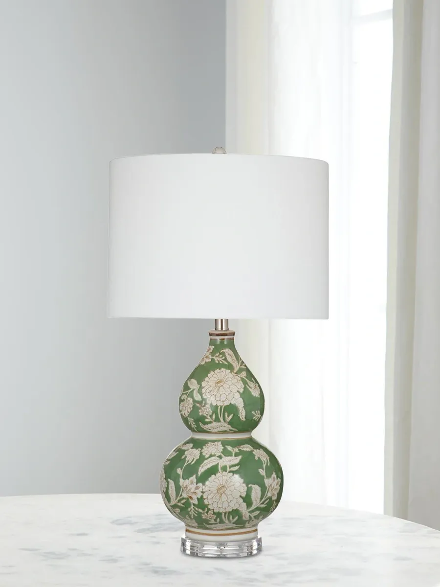 Bassett Mirror Capri Floral Double-Gourd Table Lamp | Thumbnail 2 Bassett Mirror Capri Floral Double-Gourd Table Lamp | Thumbnail 2