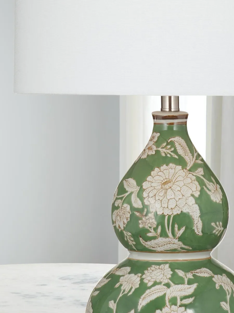 Bassett Mirror Capri Floral Double-Gourd Table Lamp | Thumbnail 3 Bassett Mirror Capri Floral Double-Gourd Table Lamp | Thumbnail 3