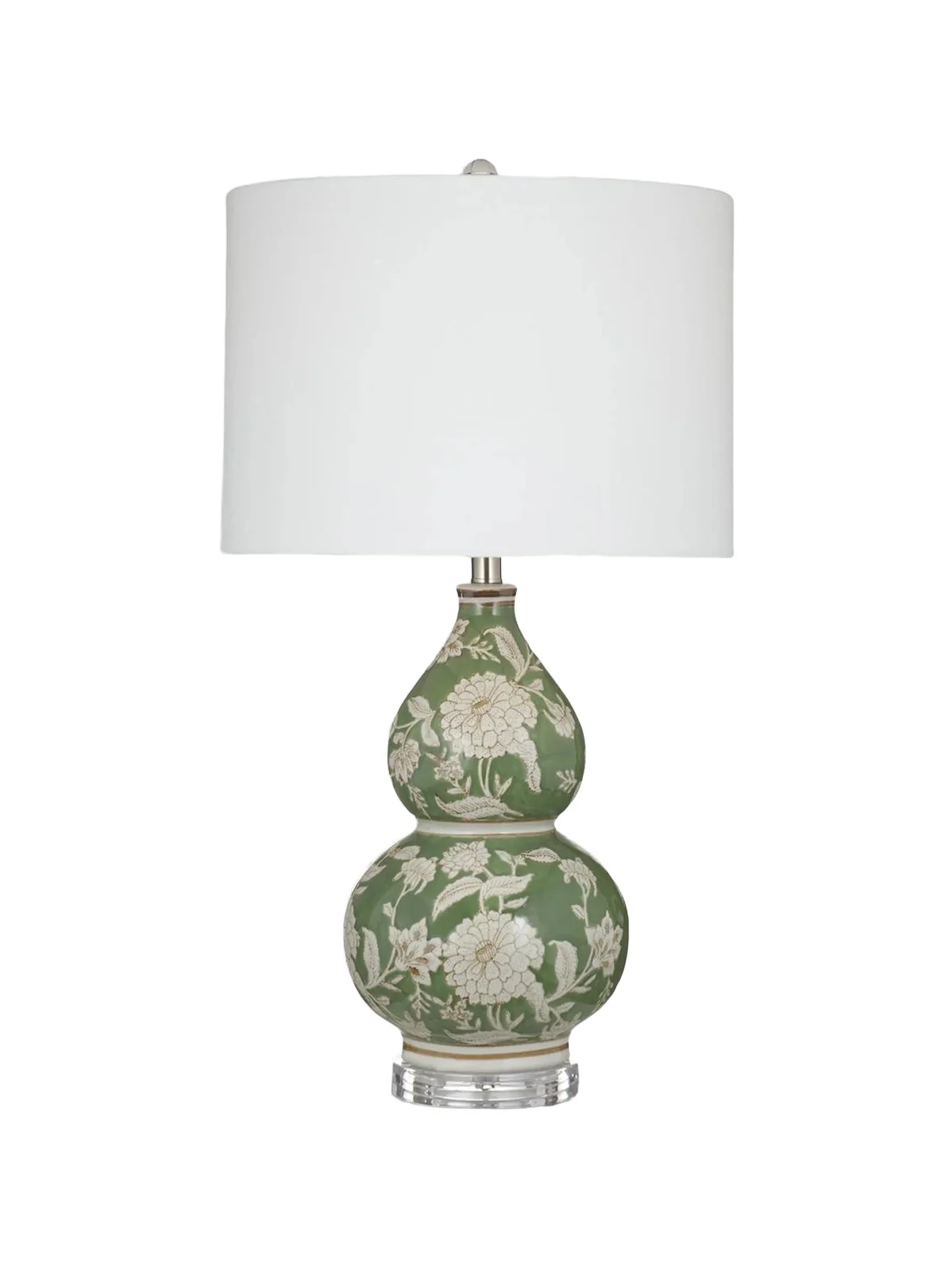 Bassett Mirror Capri Floral Double-Gourd Table Lamp