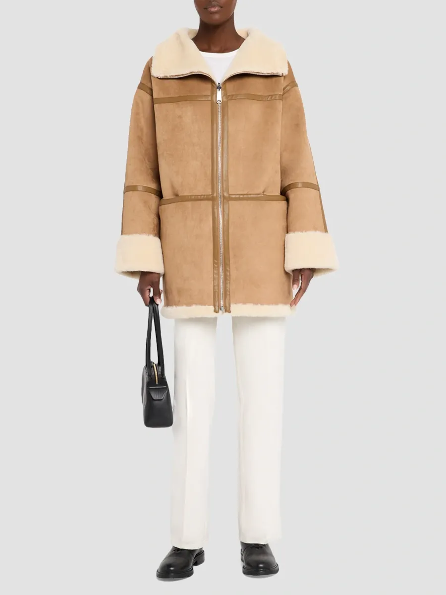 Mercer Collective Women's Reversible Faux-Leather & -Shearling Coat - Warm Brown Cream | Thumbnail 2 Mercer Collective Women's Reversible Faux-Leather & -Shearling Coat - Warm Brown Cream | Thumbnail 2