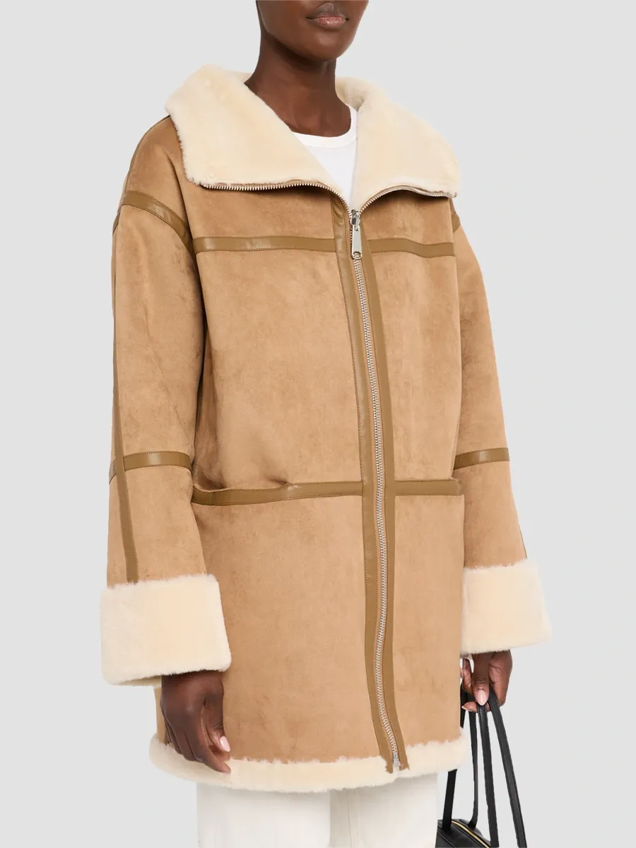 Mercer Collective Women's Reversible Faux-Leather & -Shearling Coat - Warm Brown Cream | Thumbnail 4 Mercer Collective Women's Reversible Faux-Leather & -Shearling Coat - Warm Brown Cream | Thumbnail 4