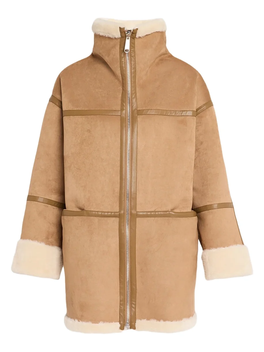 Mercer Collective Women's Reversible Faux-Leather & -Shearling Coat - Warm Brown Cream