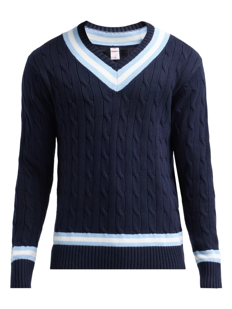 Boast Men Cotton-Blend Cable-Knit Sweater