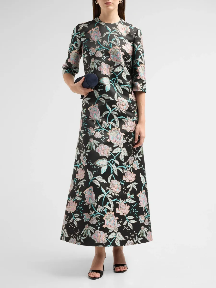 Reem Acra Women's After Midnight Brocade Caftan | Thumbnail 2 Reem Acra Women's After Midnight Brocade Caftan | Thumbnail 2